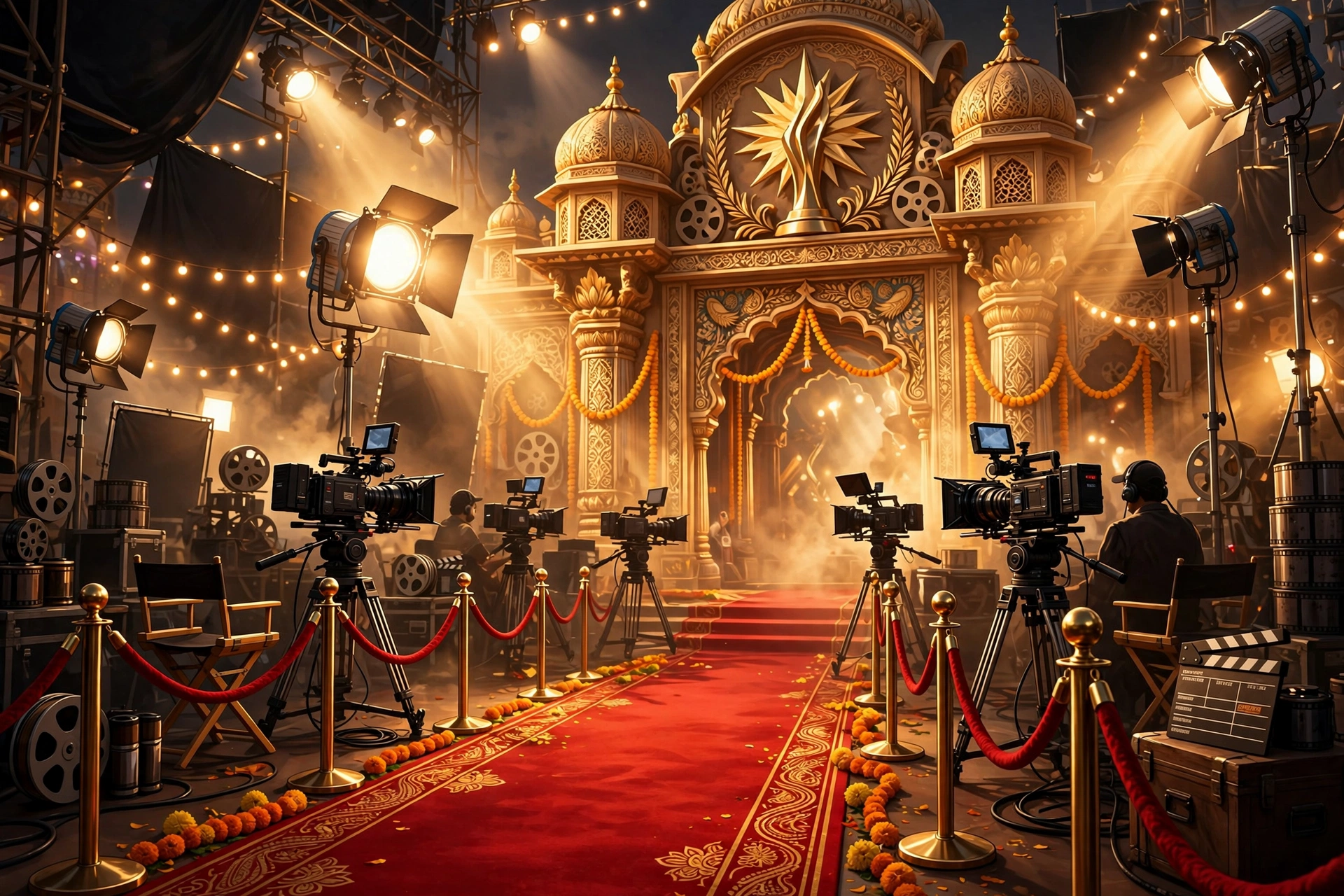 Illustration of a Bollywood film set symbolizing Salman Khan blockbuster earnings 2026