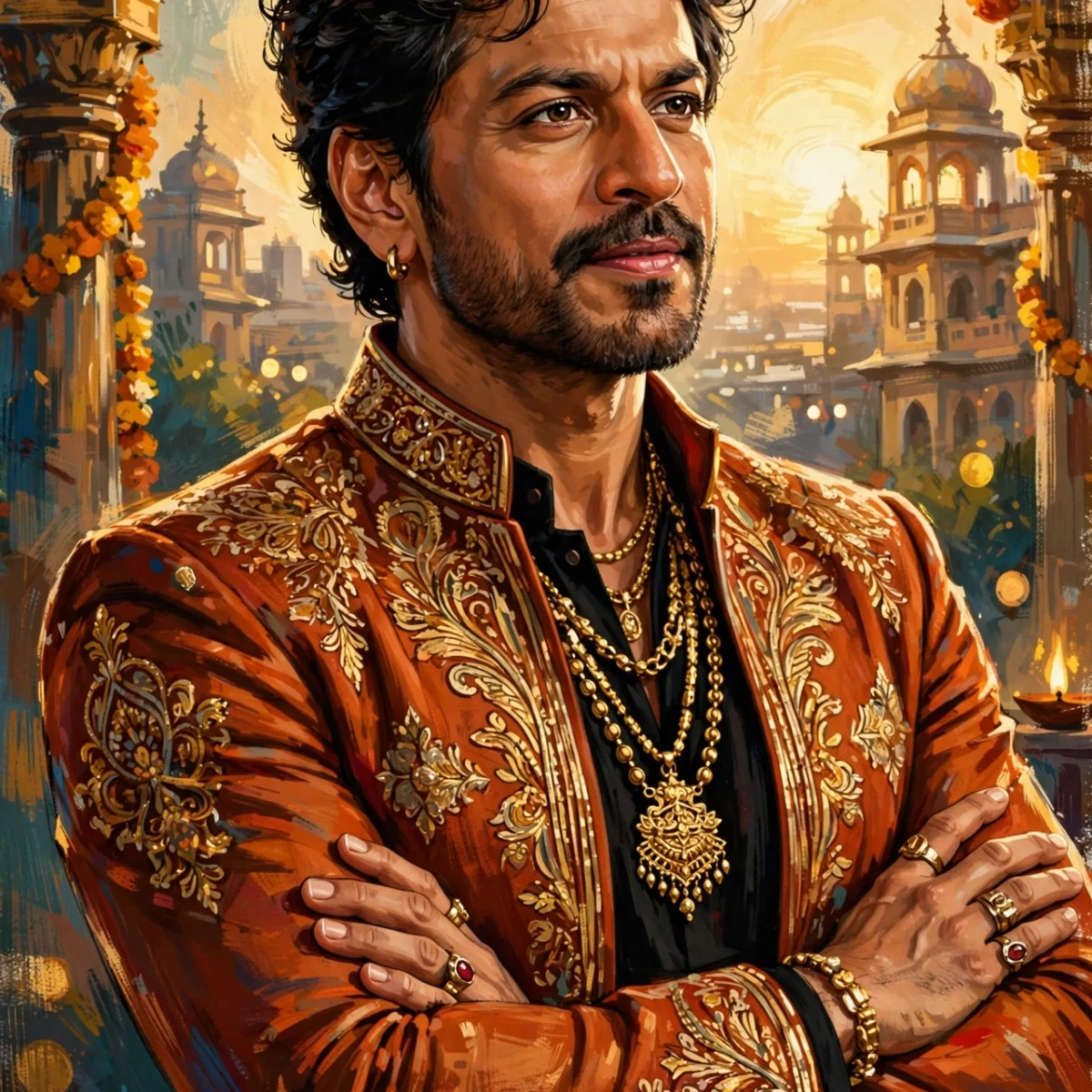Stylized digital illustration portrait inspired by Bollywood superstar for Salman Khan net worth 2026