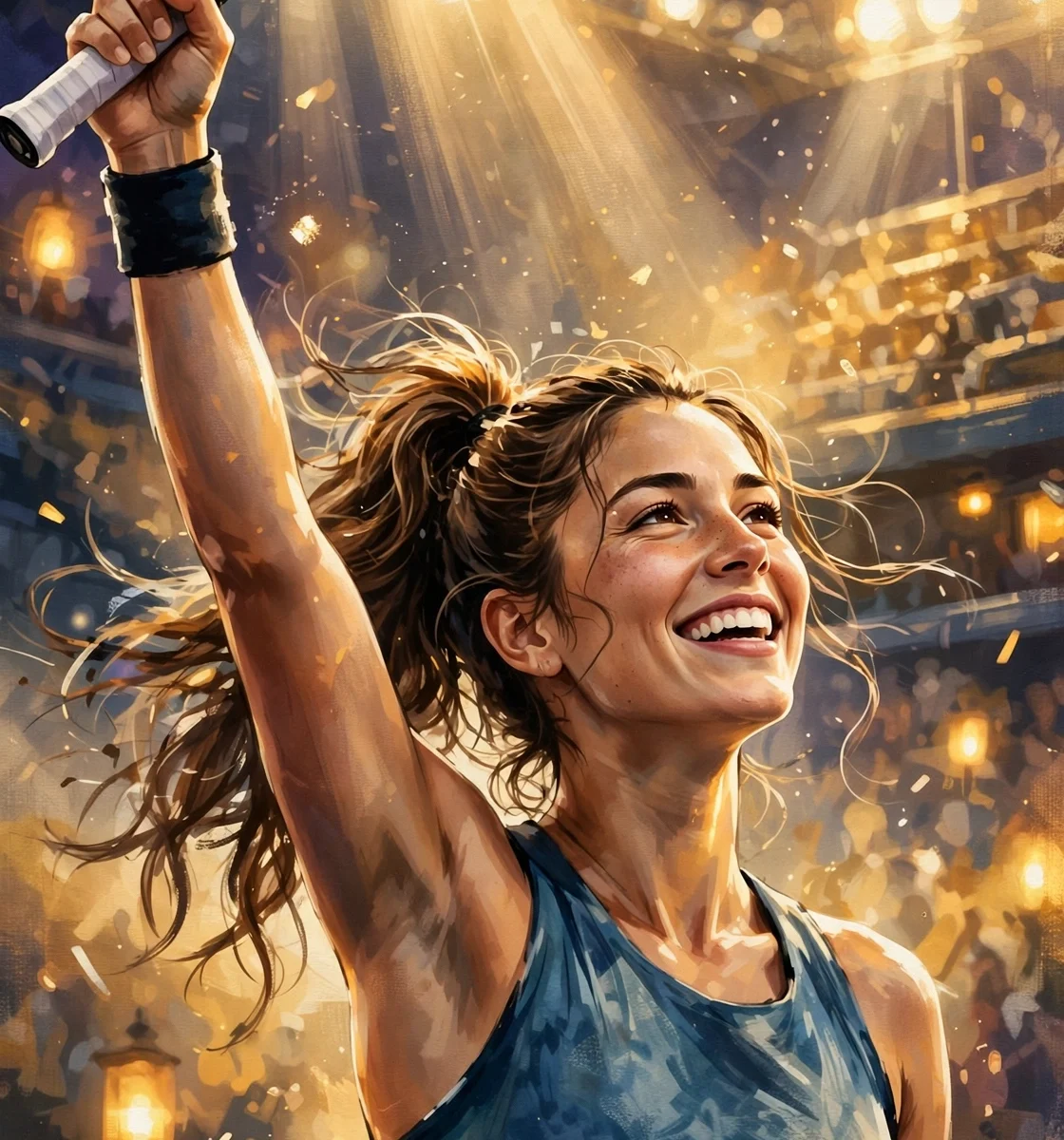 Stylized digital illustration portrait inspired by a champion tennis player for Serena Williams net worth 2026