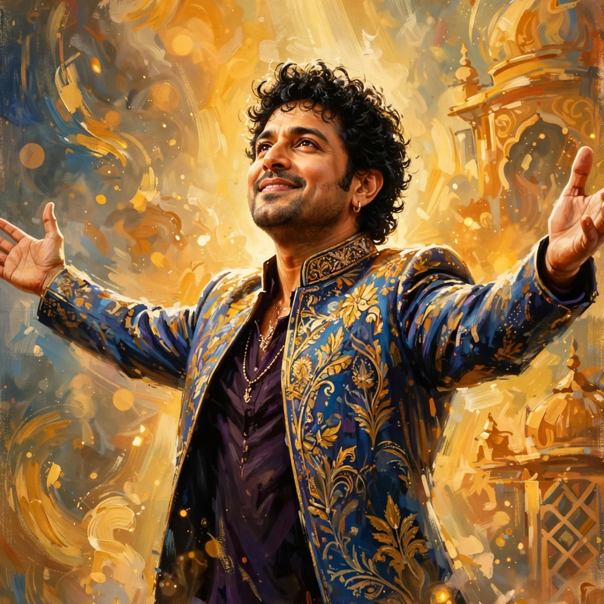 Stylized digital illustration portrait inspired by a Bollywood superstar for Shah Rukh Khan net worth 2026