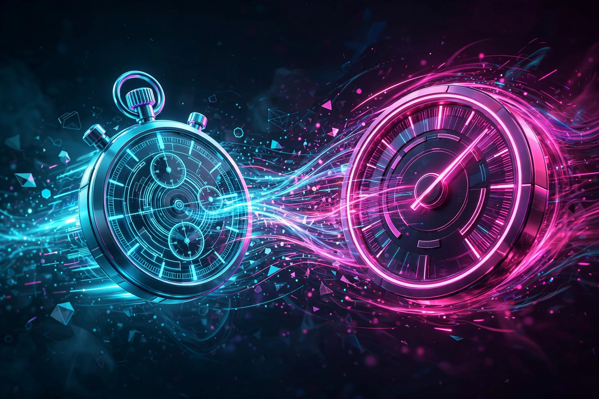 Fast game loading speed stopwatch concept