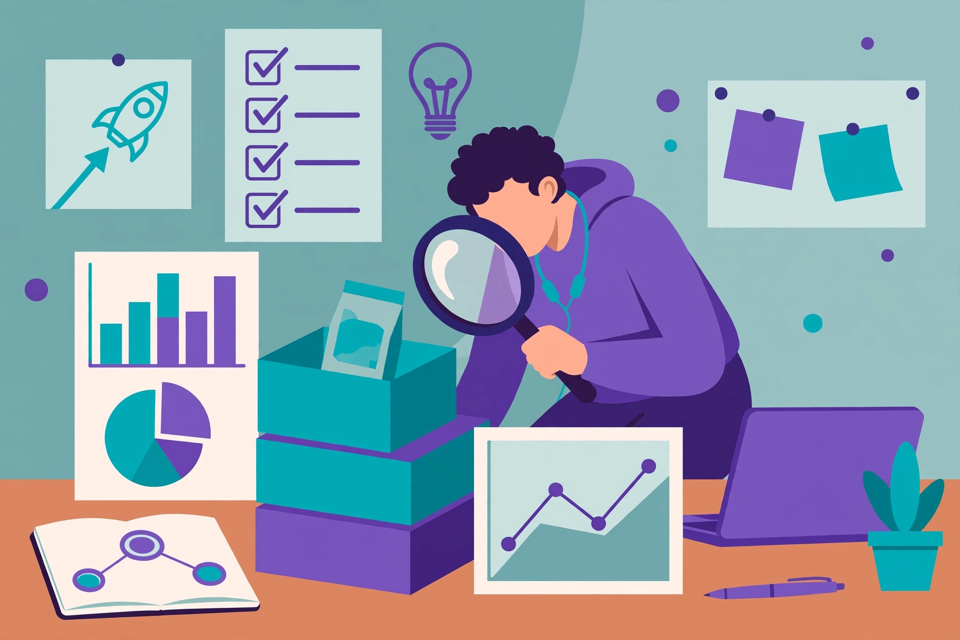 Dropshipping product research concept illustration