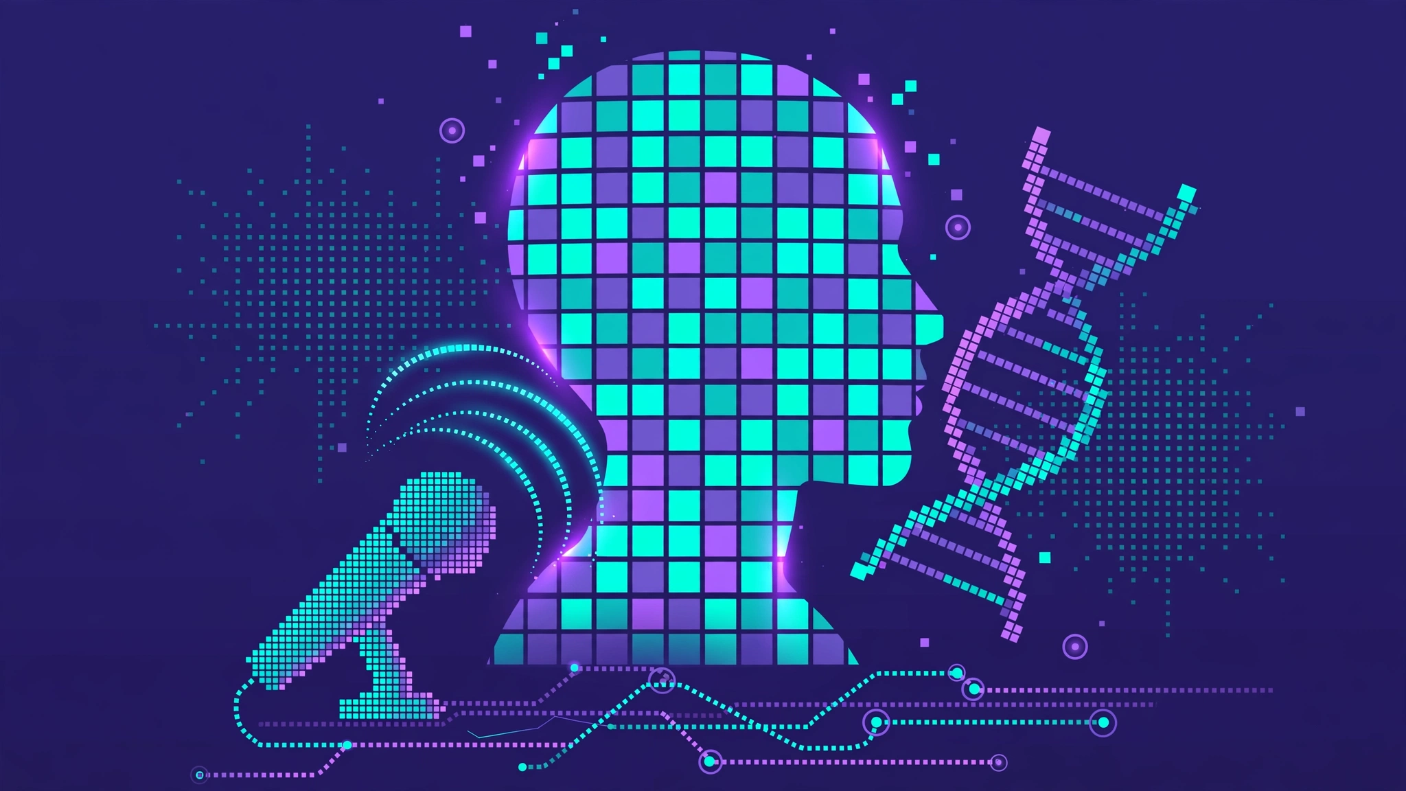 Illustration of realistic AI avatars with voice cloning creating marketing videos for creators