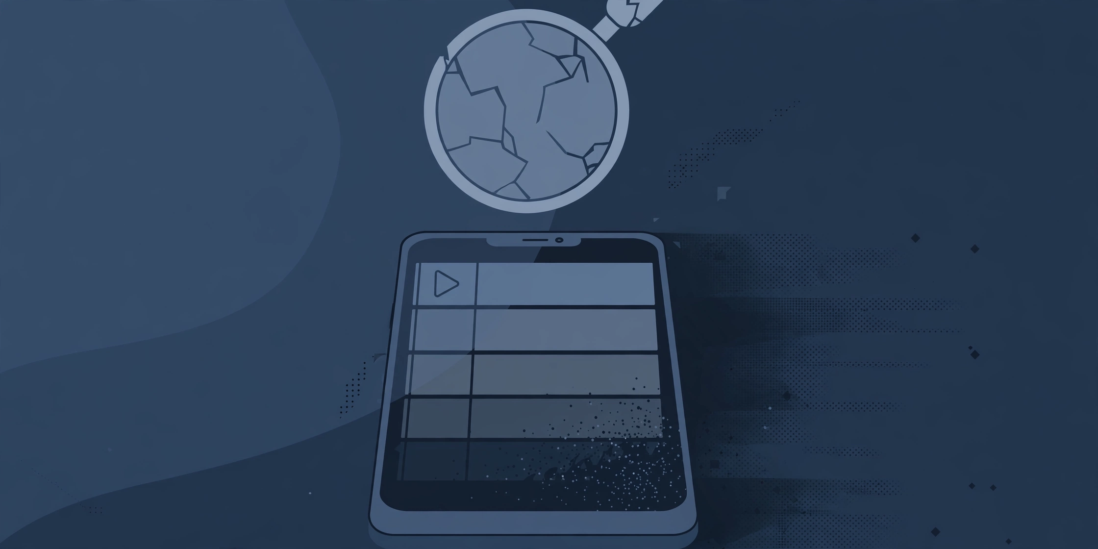 Conceptual illustration of a TikTok shadowban showing reduced reach on a smartphone screen