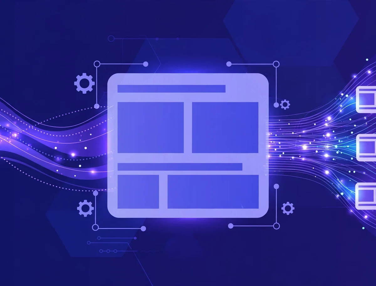 Illustration explaining what programmatic SEO is: data-driven page generation at scale