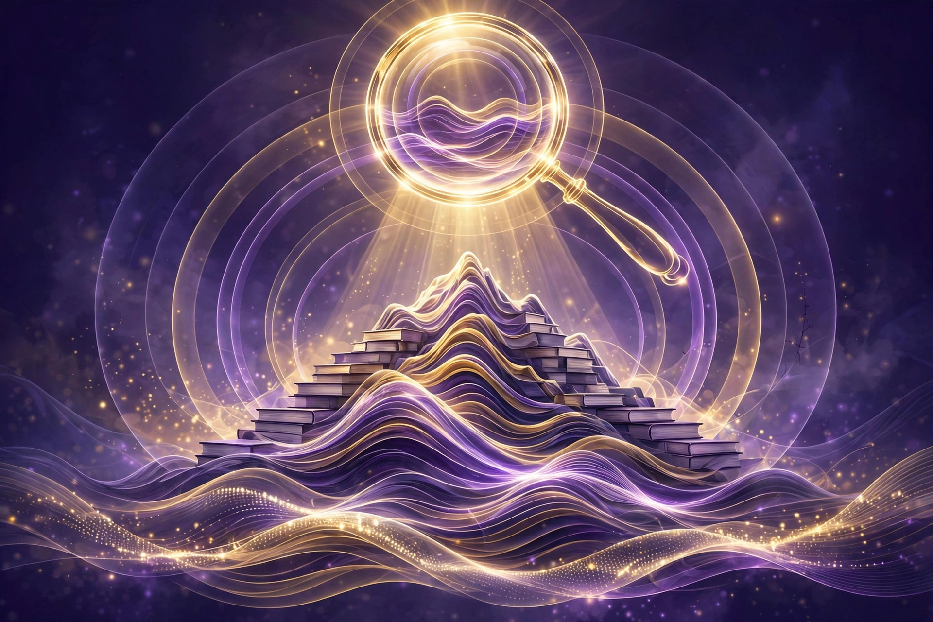 Layered knowledge depth concept with concentric rings illustrating how search engines measure topical authority